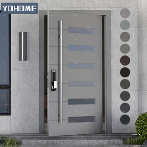 Royaume-Uni Portes d'entrée extérieures sur mesure de haute qualité avec panneau de verre Portes d'entrée en aluminium Porte d'entrée en aluminium gris <span class=keywords><strong>anthracite</strong></span> - Product Image 3