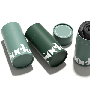 Emballage personnalisé recyclé en carton kraft solide, tube rond en papier, tube pour sous-vêtements, emballage pour chaussettes, tube pour t-shirt - Product Image 4