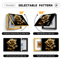 Moderne Stromzähler Box Rose Blume dekorative Malerei Kristall Porzellan mit Diamanten Wand kunst Wohnzimmer Home Decoration