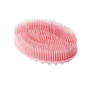 New Arrival 2 in 1 Silicone Exfoliating <b>Shower</b> <b>Brush</b> Body Wash Hair Shampoo Bath <b>Brush</b> Silicone Body Scrubber - Product Image 2