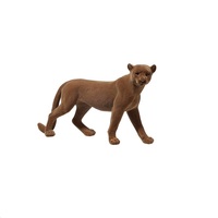 Estatua de leopardo de resina flocado para decoración del hogar, juguete artístico de leopardo de gran tamaño