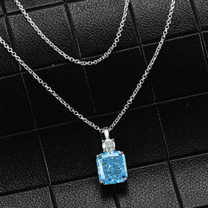 Collar de Plata de Ley 925 para mujer, Flor de hielo de circón, colgante de diamante de carbón alto, regalo de boda, alta joyería - Product Image 4
