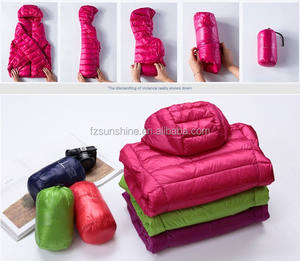 Зимняя женская куртка на молнии с капюшоном, Складная легкая с портативной сумкой - Product Image 4