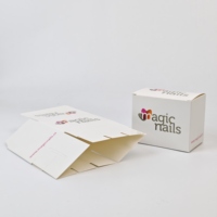 Boîte d'emballage pour vernis à ongles en carton blanc avec logo personnalisé, boîte cosmétique en papier de luxe avec séparateurs et inserts