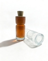 Bouteille de liqueur cylindrique en verre transparent cannelé de luxe à double bulbe, avec décalcomanie gravée, capacité personnalisable, bouchon en liège conique pour