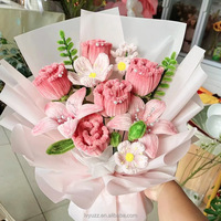 Fleurs artificielles en soie faites à la main, roses, brossettes, bouquet de mariage, artisanat et cadeaux DIY pour Halloween