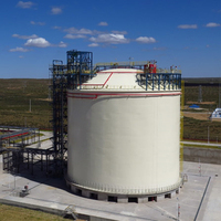 Réservoir de stockage à double confinement de 10 000 m3, réservoir de stockage à fond plat cryogénique pour l'éthane liquéfié