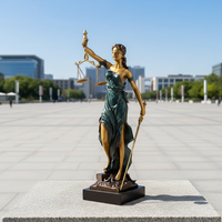 Statue d'art métallique sur mesure, taille réelle, bronze doré, statue de la Déesse de la Justice