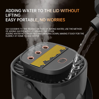 Humidificateur intelligent USB de grande capacité 3L avec veilleuse et hygromètre pour chambre à coucher, bureau, rechargeable