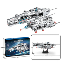 Reobrix 786 858PCS Space Battleship Spaceship Artillery Ship Missile MOC Model Bricks DIY Toys Plastic Building Block Sets