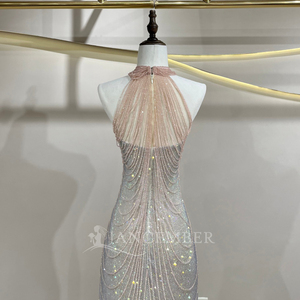 Vestido de Fiesta Formal o de Boda JFH103, Elegante, con Degradado de Color, Lentejuelas, Cuentas, Corte Sirena, Ajustado, con Cordones, Apliques de Cristal - Product Image 4