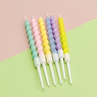 Merri Wish Vente en gros en vrac Nouveau style Bougies d'anniversaire en spirale colorées avec supports pour les fêtes