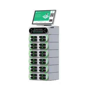 Taşınabilir pil güç banka gömülü POS 24 yuvaları entegre istiflenebilir otomat hızlı şarj güç banka kiralama istasyonu