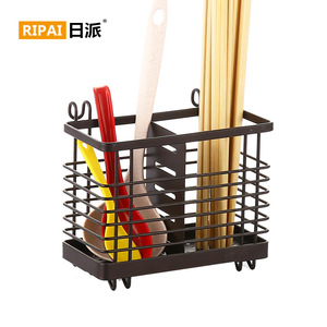 Soporte para palillos de hierro forjado Ripai, tipo rectangular, con drenaje, para cubiertos de cocina, para cucharas y tenedores - Product Image 4