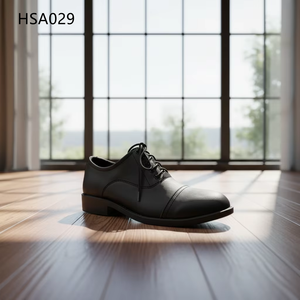 Chaussures habillées pour hommes en cuir pleine fleur ZYF, idéales pour les trajets professionnels, design élégant à double joint, chaussures de bureau noires HSA029 - Product Image 4