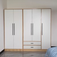 Armoire de rangement de style moderne simple, réglable, multi-niveaux, meubles de chambre à coucher, économiques, assemblés, panneaux en bois