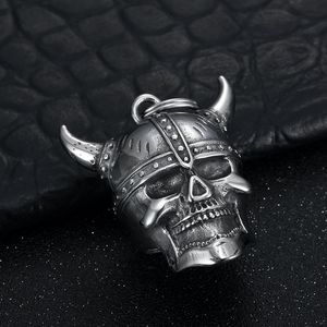 Pendentif casque de Viking en acier inoxydable, style rétro, unisexe, cadeau, yunnique - Product Image 2