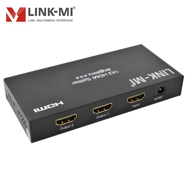HDMI 2.1 1x2 HDMI Splitter with HDCP 2.2/1.4 Compliant Supports 8K60Hz, HDR10, EDID & Downscaler Function