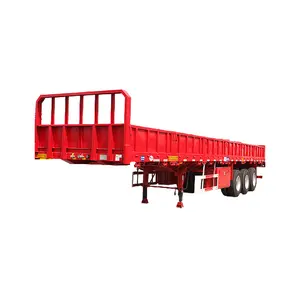 40 톤에서 60 톤 드롭 사이드 월 세미 트레일러 측벽 드롭 사이드 3 차축화물 운송 트럭 트레일러 판매