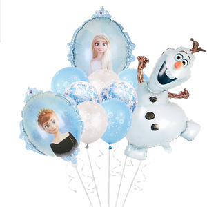 Ensemble de ballons en <span class=keywords><strong>film</strong></span> d'aluminium Aisha-Série Frozen Adventure-Snow Queen Anna-Décoration de ballons pour fête d'anniversaire - Product Image 2