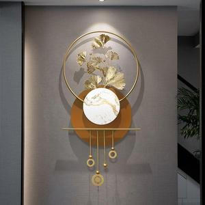 Sculpture <span class=keywords><strong>murale</strong></span> en métal 3D moderne en forme de grandes feuilles de ginkgo, artisanale, art déco, articles de décoration pour le salon - Product Image 2