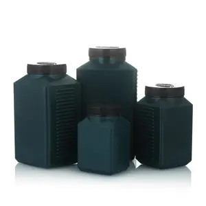 250ml 350ml 500ml pot en plastique blanc vert emballage cosmétique personnalisé pot cosmétique carré avec bouchon à visser