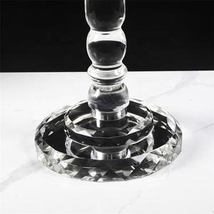 Porte-bougie en <span class=keywords><strong>cristal</strong></span> cylindrique décoratif de table de mariage, style bohème tendance, base épaisse en verre de 43 pouces, conique, fait à la main - Product Image 4