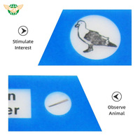 Children's Plastic Blue Prepared Microscope Slides Biological Animals Specimen Plants Insects Flowers Sample Accessories