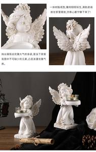 Ensemble de porte-bougies en résine vintage Cherub - Décoration romantique pour la maison et accents d'ambiance - Product Image 6