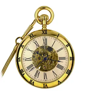 Simple large Roman all-copper fully automatic mechanical movement pocket watch retro men's and women's watches wholesale