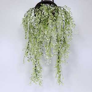Plante murale artificielle en lierre vert Kim Riley, 30cm-100cm, panier de fleurs en plastique, décoration intérieure, utilisation pour mariage - Product Image 4
