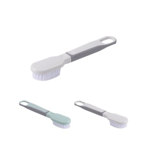 AbePC <b>Shoe</b> Brush <b>Soft</b> Nylon Bristles With Hanging Loop For Stain Removal And Polishing 2 Pieces White And Green - Product Image 2