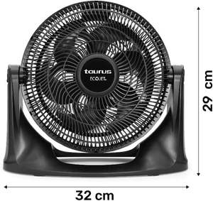 Ventilador de Mesa TAURUS TURBINE 16, 2 en 1, de Escritorio/Pared, 3 Velocidades, Negro, 30% Más Flujo de Aire, Menos Ruido, <span class=keywords><strong>ECOJET</strong></span>, Inclinación Ajustable, Eléctrico - Product Image 5