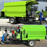Tricycle électrique pour le mélange et l'épandage d'aliments TMR pour élevages avicoles, machine d'alimentation automatique, nouvelle capacité de 2 tonnes/h, en acier inoxydable