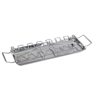 Soporte <span class=keywords><strong>de</strong></span> acero inoxidable cromado <span class=keywords><strong>de</strong></span> 14 ranuras para parrilla <span class=keywords><strong>de</strong></span> barbacoa exterior, para carne, alitas <span class=keywords><strong>de</strong></span> pollo, ahumador, horno, asador, bandeja <span class=keywords><strong>de</strong></span> goteo y muslos <span class=keywords><strong>de</strong></span> pollo - Product Image 2