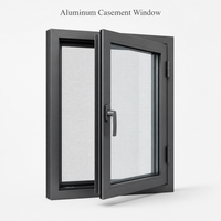 Fenêtre à battant en aluminium personnalisable de conception professionnelle avec moustiquaire, double vitrage pour villa résidentielle