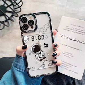 Per <span class=keywords><strong>iPhone</strong></span> <span class=keywords><strong>14</strong></span> trasparente nero/<span class=keywords><strong>bianco</strong></span> cassa del telefono astronauta Angel Eye custodia per telefono Apple 15 custodia protettiva - Product Image 1