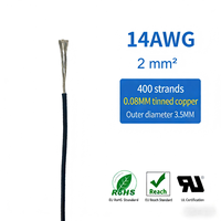 UL3512 14 AWG Silikonkabel 2mm² Flexibles Verzinntes OFC 600V Hochtemperatur-Heizkabel für Elektrische Decken, Medizinische Geräte und Roboter-Stromversorgung