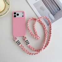 2025 étui de téléphone portable en silicone souple à bandoulière pour iPhone 17 Air Pro Max avec bandoulière