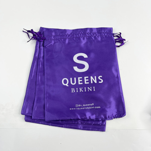 Bolsas de Seda de Lujo con Logotipo Personalizado para Pelucas, Bolsas de Embalaje para Pelucas, Bolsas con Cordón de Satén Morado para Joyería y Cosméticos - Product Image 5