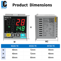 Contrôleur de température industriel PID LCTC, entrée TC/RTD, sortie SSR+Relais ou 4-20mA avec RS485 Modbus 48x48 48x96 72x72mm