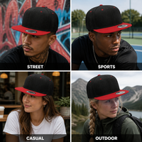 Casquette Snapback personnalisée bicolore à visière plate, 6 panneaux, vierge, style baseball, fermeture ajustable, unisexe, streetwear, vente en gros, OEM, faible MOQ