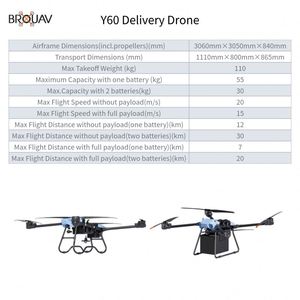BROUAV China <b>Drone</b> Factory Y60 30KG/55KG Payload Commercial <b>Drone</b> for Cargo Hauling OEM ODM - Product Image 3