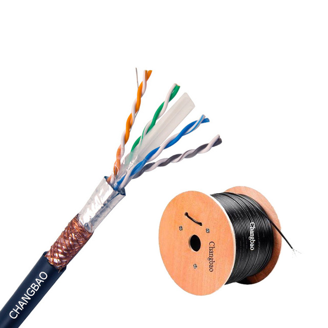 Changbao 1000ft Outdoor SFTP Cat6 Cable - 22/23/24 AWG 4 Twisted-Pair Shielded Ethernet Network Cable Cat6a SFTP Network Cable
