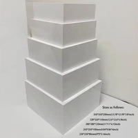 Vente en gros Présentoir cube blanc à fond creux/Présentoir en acrylique Riser en acrylique à 5 faces pour buffet, bonbons, présentoir pour aliments