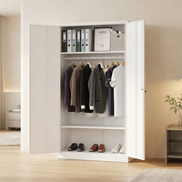 Armoire métallique verrouillable peu encombrante avec tringle à vêtements et étagères amovibles pour les espaces restreints