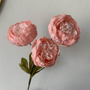 Flores Artificiales de Fábrica a Precios Bajos, Ramas Largas con Bordes Rizados, Peonía de Tallo Único con 3 Cabezas, Peonías Rosas, Flores Falsas - Product Image 6