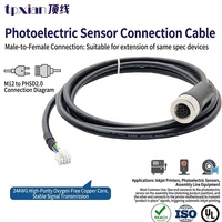 Câble de connexion M12 7 broches femelle aviation vers connecteur PHSD 2,0 mm pour équipement d'automatisation