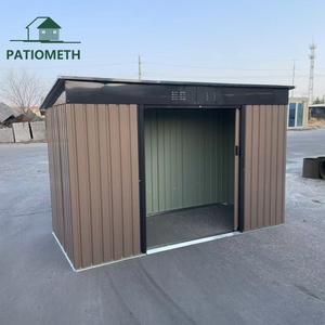 Abri de jardin <span class=keywords><strong>en</strong></span> métal de 9 pi x 4 pi pour l'extérieur, avec étagère de <span class=keywords><strong>rangement</strong></span> latérale, pour patio, cour, porte coulissante - Product Image 3