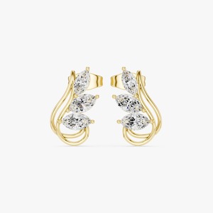 Excellent Quality Elegant Diamond Leaf Branch Stud Earrings for Women with Sparkling CZ <b>Stones</b> for Daily and Party Wear for Sale - Product Image 6